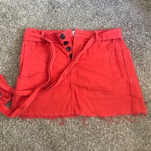 Orange BDG Mini Denim Skirt